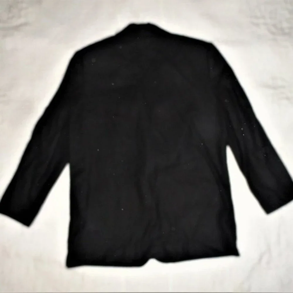 100% Wool Blazer Jacket Black 12P One Button NICE! - Picture 5 of 7